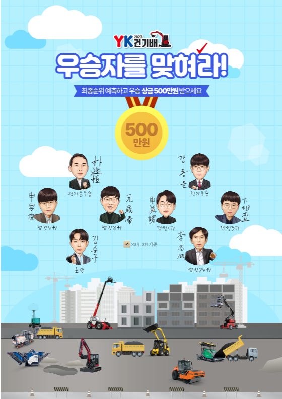 YK건기배 ‘순위를 맞혀라’ 1등 500만원 상당 경품 이벤트